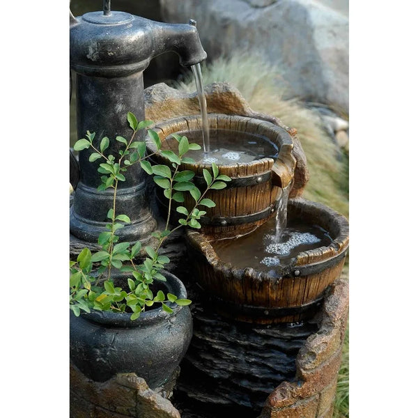 Cascading Water Fountain, Brown/Black - jenshomeandgardendecor