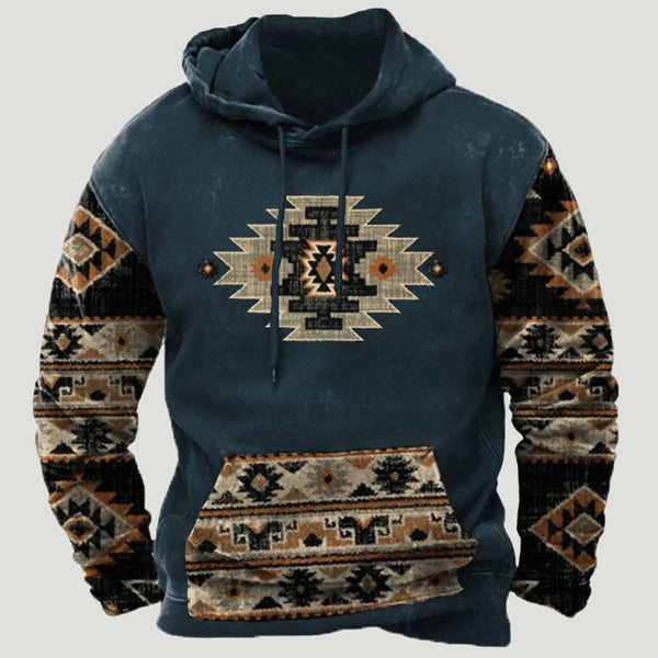 Men's Aztec Indian Oversized Hoodie Tops - jenshomeandgardendecor