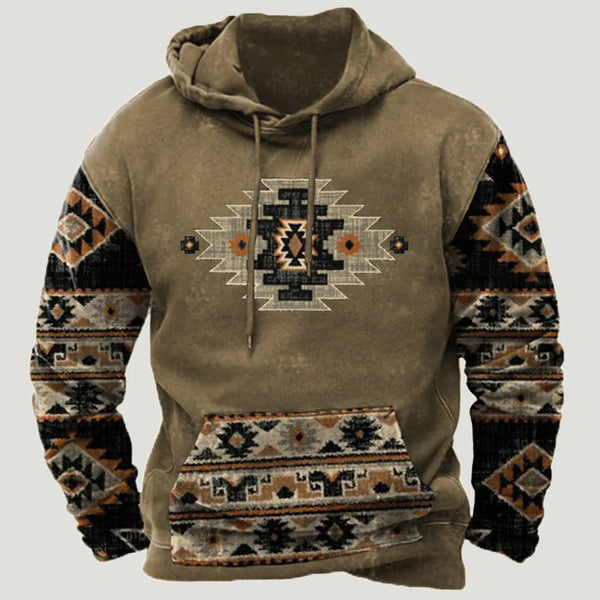 Men's Aztec Indian Oversized Hoodie Tops - jenshomeandgardendecor