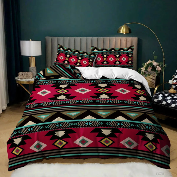 Moroccan  Indian Tribal Bedding Set