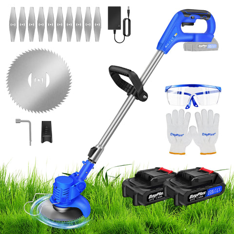 21V Grass Trimmer Electric Cordless Strimmer with 2x Battery