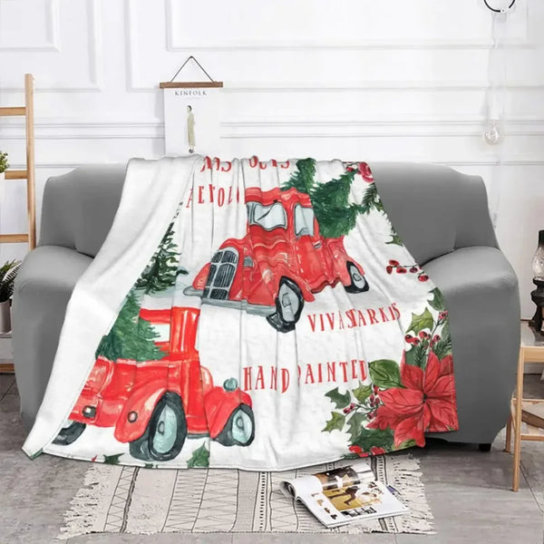 Christmas Red Truck Blanket