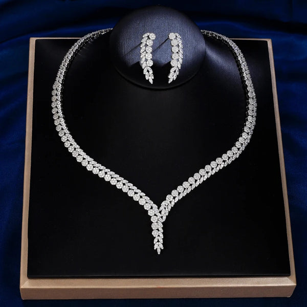 New 4-piece Cubic Zirconia Wedding Jewelry Set - jenshomeandgardendecor