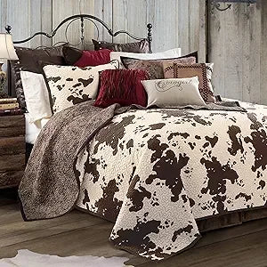 Elsa Cow Print Bedding 3 Piece King Size Quilt Set,