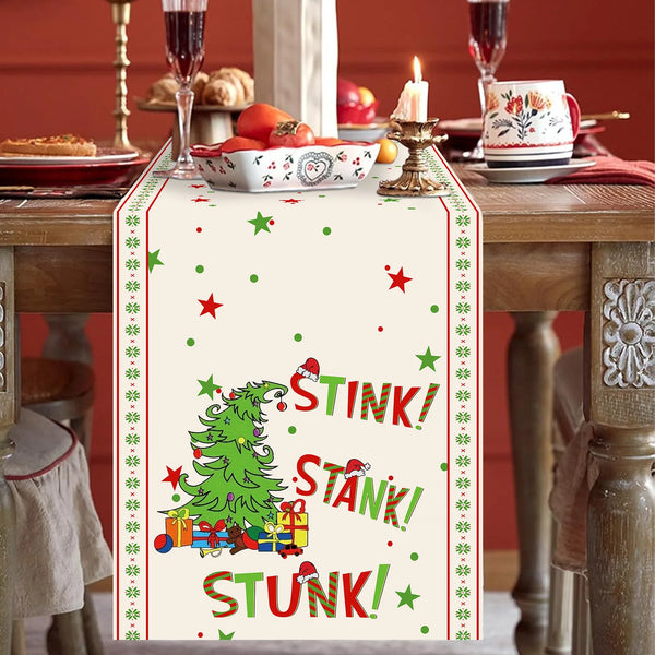 Grinch Tree Table Runner