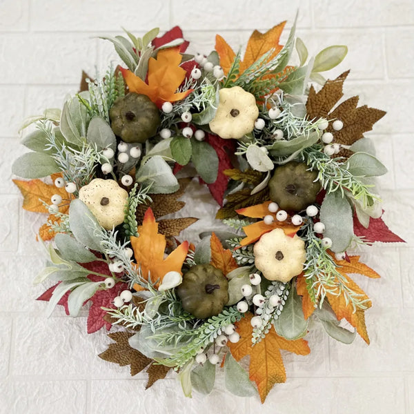 45cm Fall Wreaths for Front Door - jenshomeandgardendecor