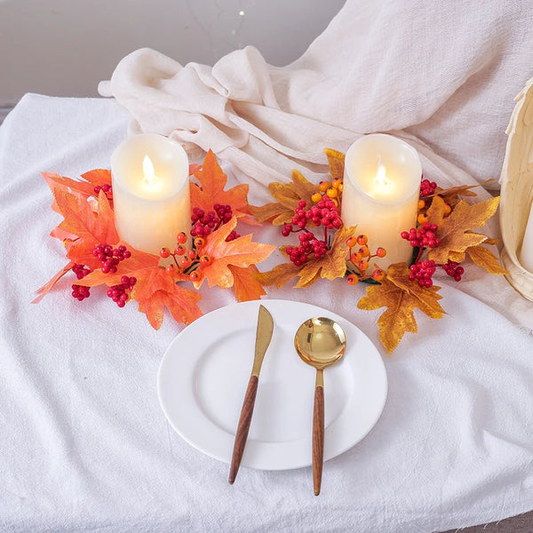 Maple Leaves Candlestick Wreath