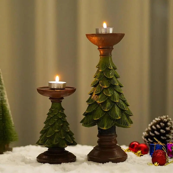 Resin Christmas Tree Candle Holder - jenshomeandgardendecor