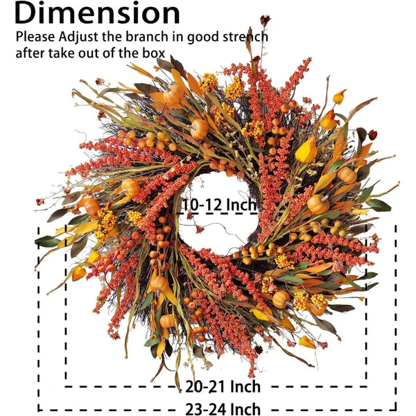 24 inch Fall Wreath Decor for Front Door