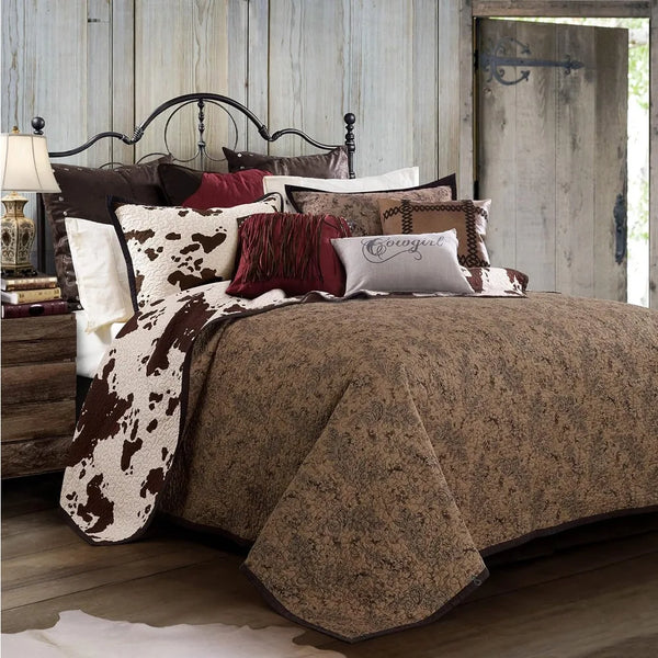 Elsa Cow Print Bedding 3 Piece King Size Quilt Set,