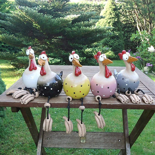 Big-eyed Chicken Statue - jenshomeandgardendecor