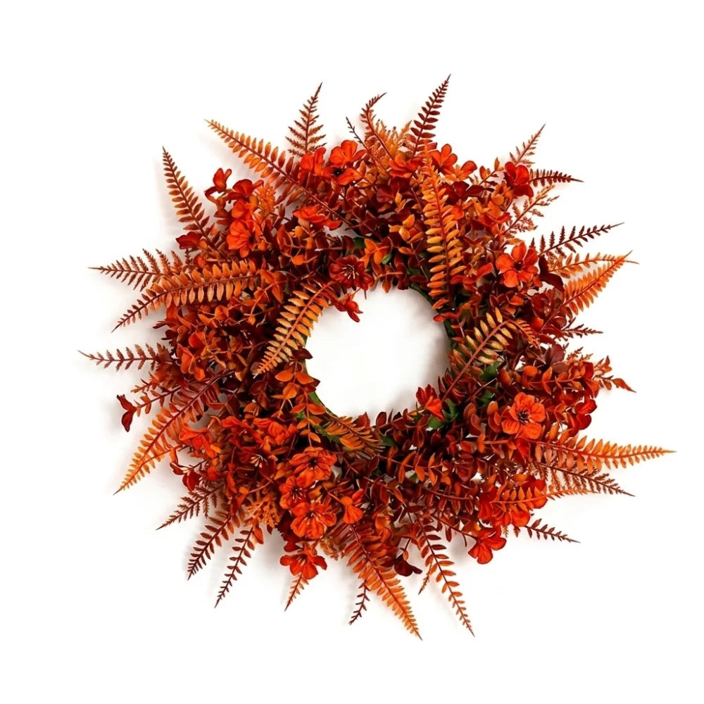 50 CM Artificial Fern Violet Eucalyptus Wreath