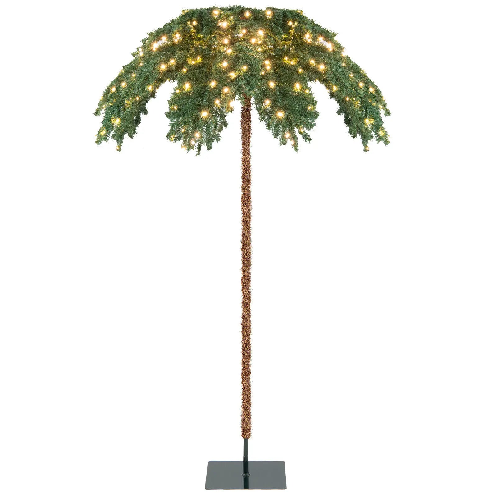 6 FT Pre-Lit Artificial Christmas Tropical Palm Tree w/ 813 Tips & 250 LED Lights - jenshomeandgardendecor