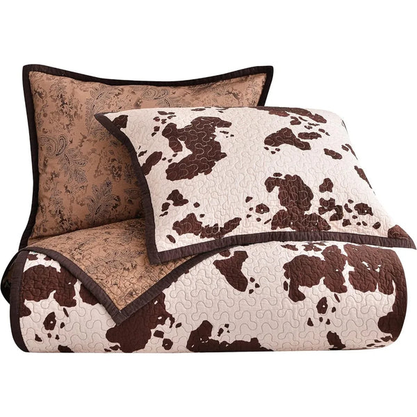 Elsa Cow Print Bedding 3 Piece King Size Quilt Set,