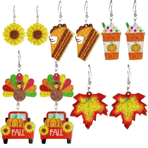 Autumn Thanksgiving Dangle Earrings: Short Eyewear Catchy Design