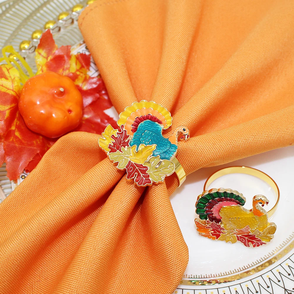 1Pcs Thanksgiving Fall Leaf Napkin Rings