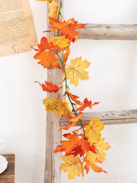 Halloween Simulation Pumpkin Autumn Leaf Vine