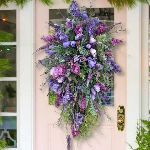 Spring Purple Tulip Wreath - jenshomeandgardendecor