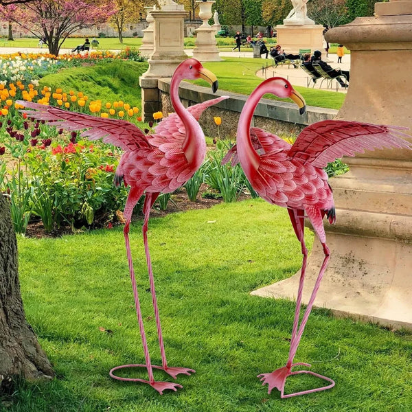 Pink Flamingo Yard Decorations Set of 2