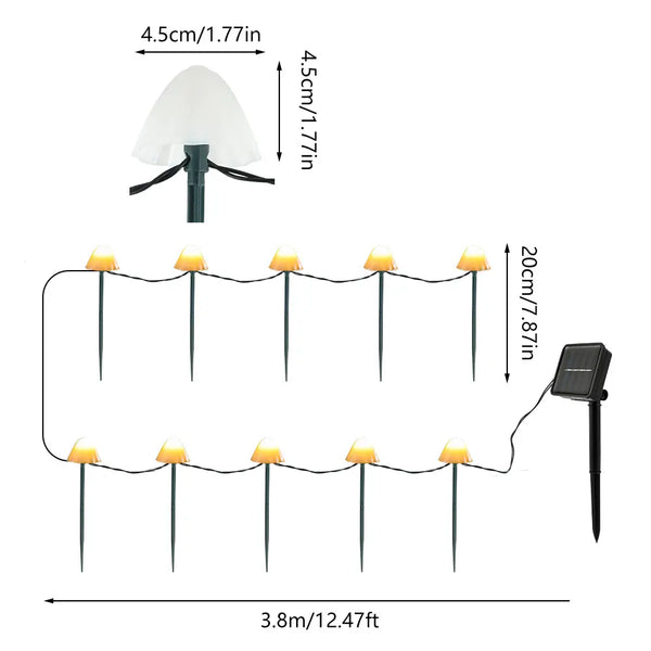 3/8/10pcs LED Solar Mushroom Light - jenshomeandgardendecor