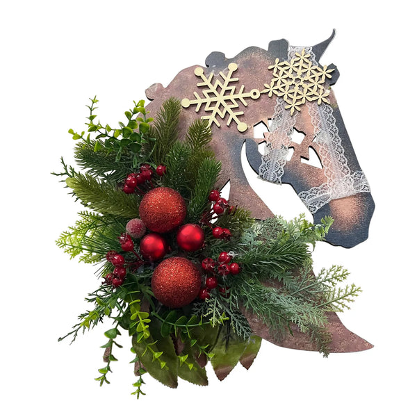 Christmas Horse Head Wreath