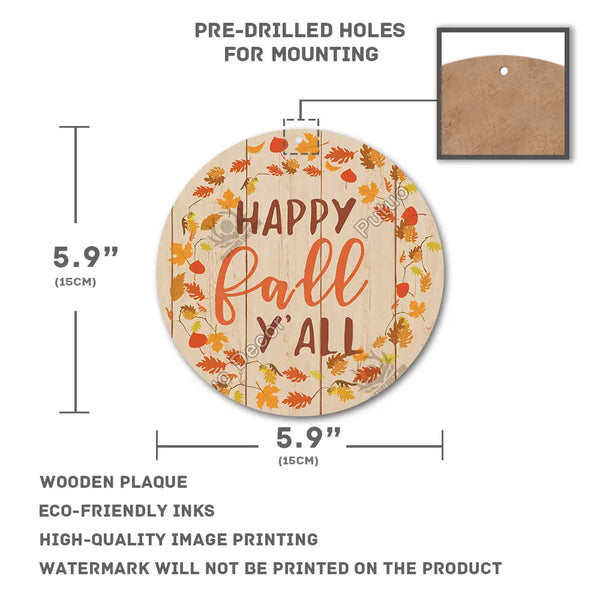 Fall Round Wooden Signs