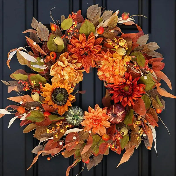 Pumpkin Fall Door Wreath
