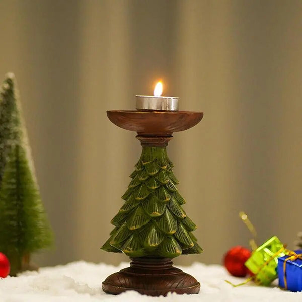 Resin Christmas Tree Candle Holder - jenshomeandgardendecor