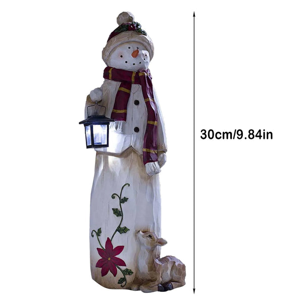 Luminated Solar Lantern Snowman - jenshomeandgardendecor