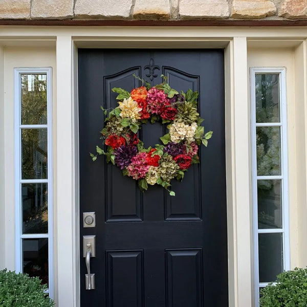 Colorful Hydrangea Wreath