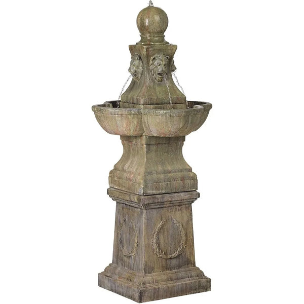 Outdoor Floor Tiered Water Fountain 54" High