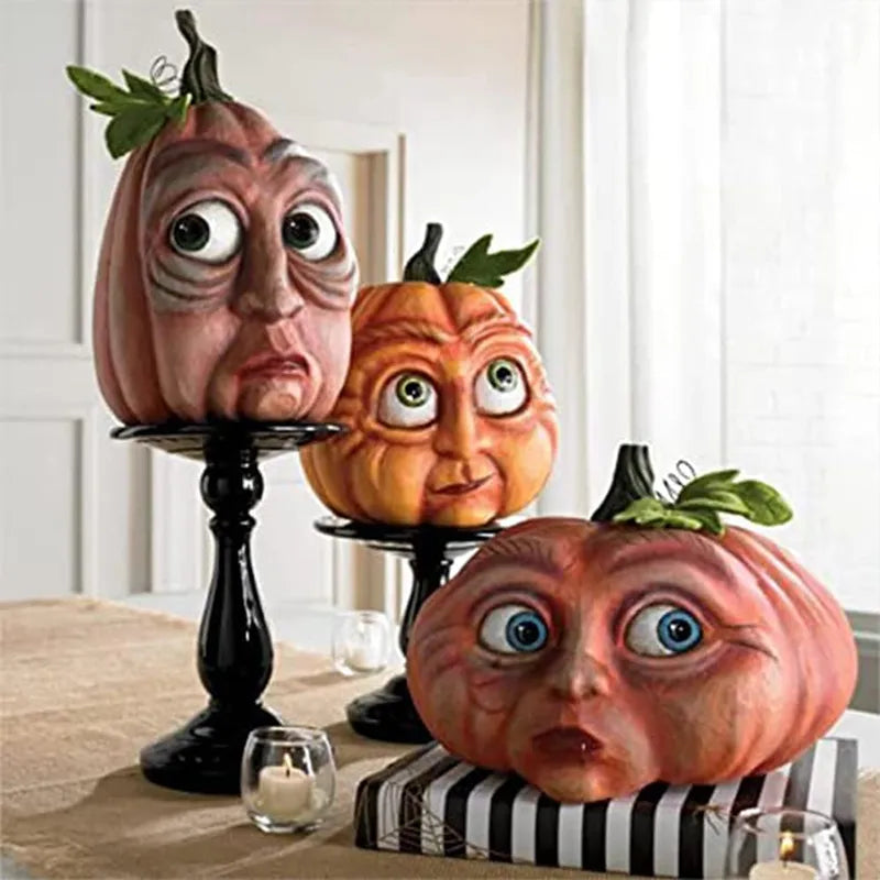 Halloween Expressive Face Pumpkin Decor - jenshomeandgardendecor