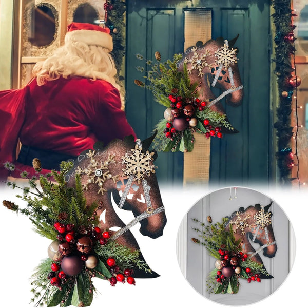 Christmas Horse Head Wreath