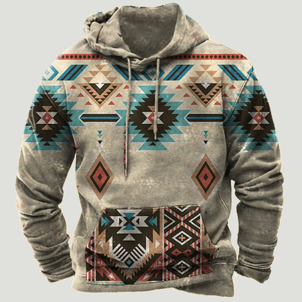 Men's Aztec Indian Oversized Hoodie Tops - jenshomeandgardendecor