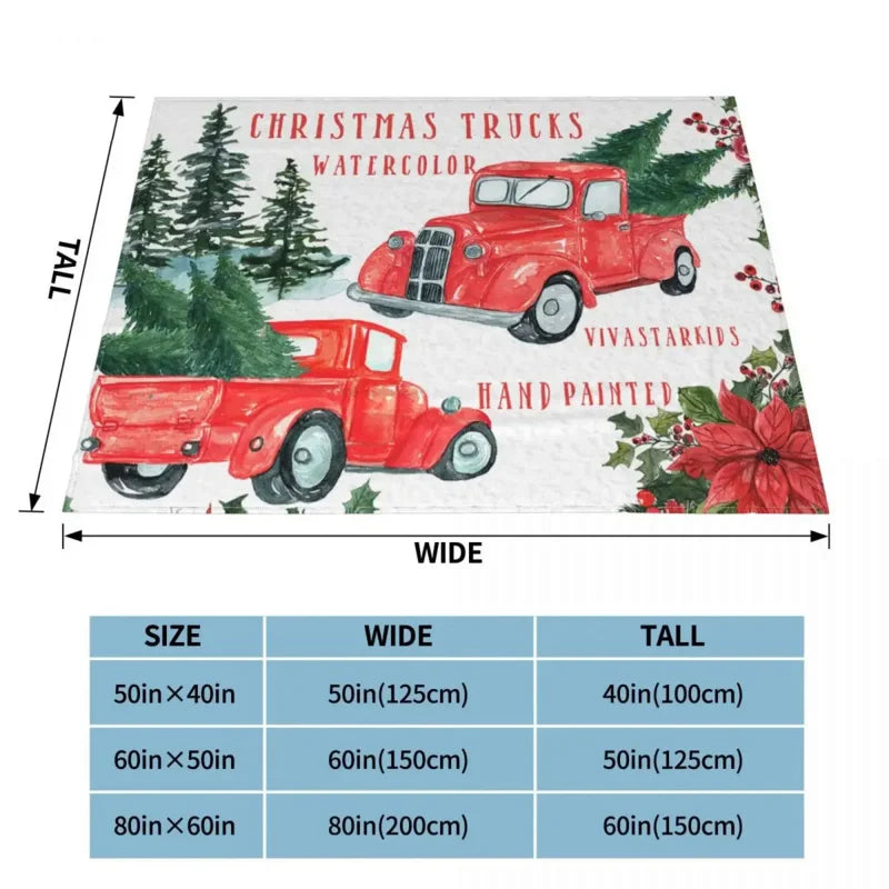 Christmas Red Truck Blanket