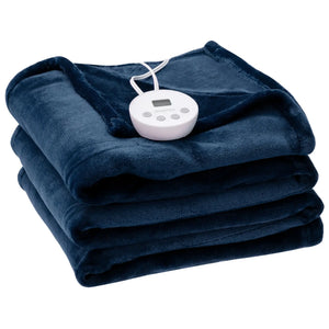 Heated Blanket Twin Size Electric Heated Throw Blanket w/ Timer Blue - jenshomeandgardendecor