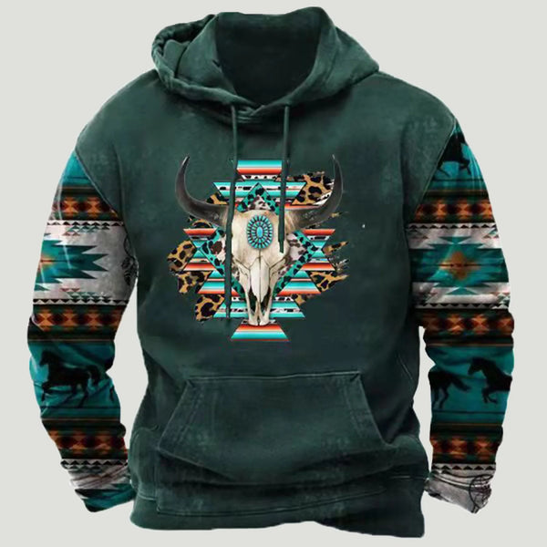 Men's Aztec Indian Oversized Hoodie Tops - jenshomeandgardendecor