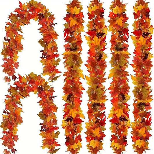 2M Artificial Fall Maple Leaf Garland Various Colors