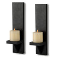 Set of 2 Wooden Wall Candle Sconces