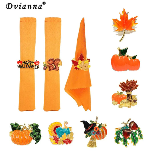 1Pcs Thanksgiving Fall Leaf Napkin Rings