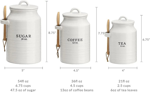 Barnyard Designs Canister Sets for Kitchen Counter, Ceramic Set