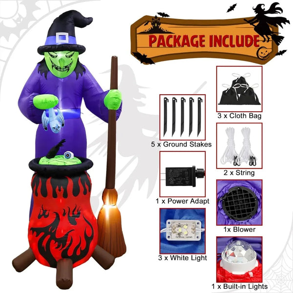 8FT Halloween Inflatable Witch