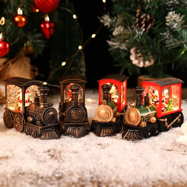 Santa Claus Snowman Christmas Music Box Train