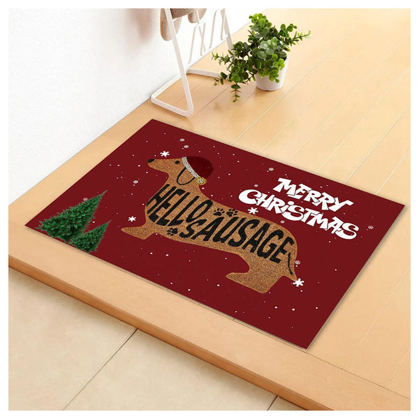 Christmas Dachshund Sausage Doormat For Indoor Outdoor 40x60cm