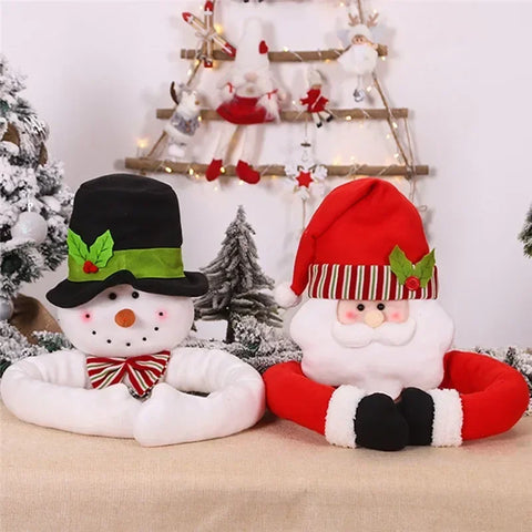 Christmas Tree Hugging Santa Claus Snowman Dolls