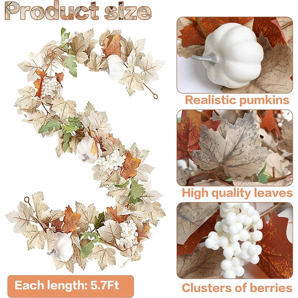 Artificial Fall Maple Leaf Garland