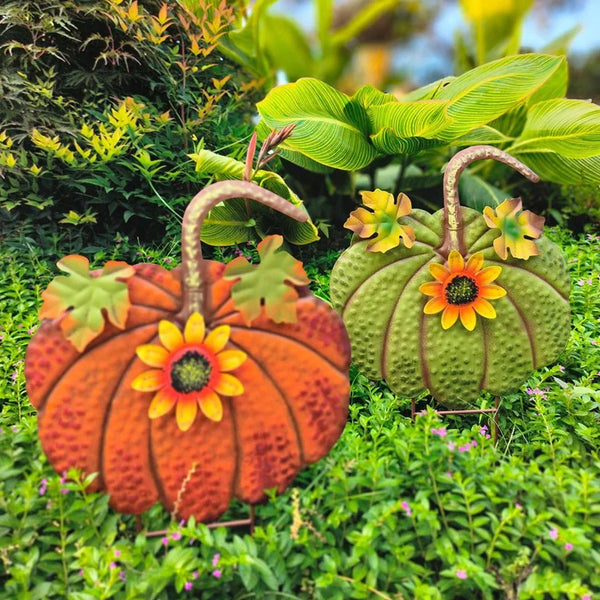 Metal Pumpkin Garden Stake