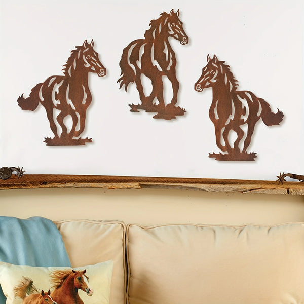 Metal Horse Wall Art Décor Set/3pcs,