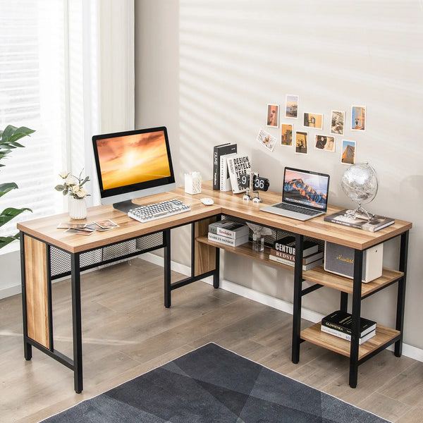 L-Shaped Corner Computer Desk - jenshomeandgardendecor