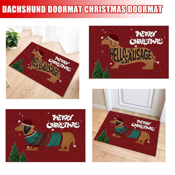 Christmas Dachshund Sausage Doormat For Indoor Outdoor 40x60cm